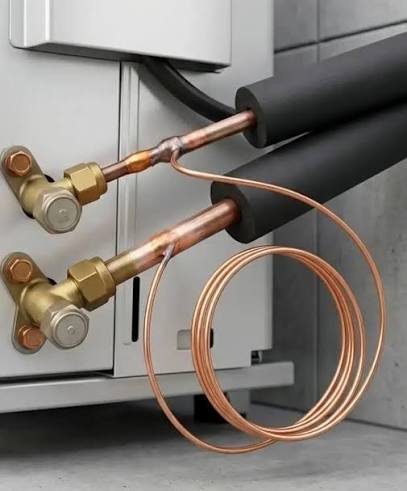 Nitrogen pressure testing of newly installed AC copper piping in Meerut